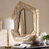 Baxton Studio Oriana Modern Antique Gold Finished Geometric Accent Wall Mirror 150-8875